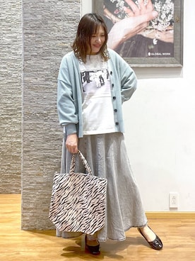 「GLOBAL WORK（グローバルワーク）のアイテム（トートバッグ）」を使った、きくさん（レディース・161cm）の春コーディネート