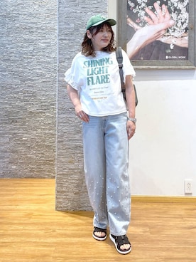 「アイテム（バックパック/リュック）」を使った、きくさん（レディース・161cm）の夏コーディネート