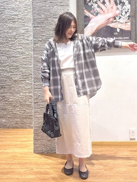 「GLOBAL WORK（グローバルワーク）のアイテム（タンクトップ）」を使った、きくさん（レディース・161cm）の秋コーディネート