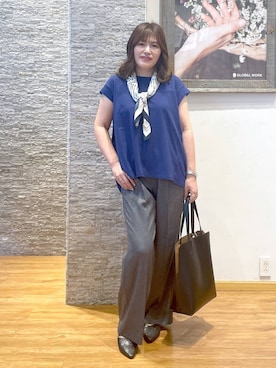 「アイテム（財布/小物、ホワイト系）」を使った、きくさん（レディース・161cm）の秋コーディネート