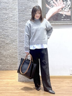 「GLOBAL WORK（グローバルワーク）のアイテム（アクセサリー）」を使った、きくさん（レディース・161cm）の冬コーディネート