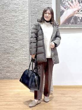 「GLOBAL WORK（グローバルワーク）のアイテム（ローファー）」を使った、きくさん（レディース・161cm）の冬コーディネート