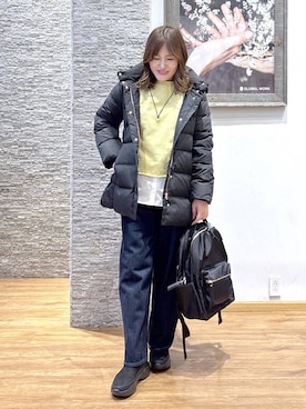 「GLOBAL WORK（グローバルワーク）のGOODデニムバギーパンツ/498388（デニムパンツ）」を使った、きくさん（レディース・161cm）の秋コーディネート