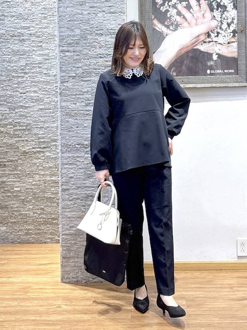 ストレッチ2WAYブラウス＊パンツセット/581023（セットアップ