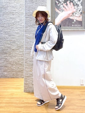「アイテム（マウンテンパーカー）」を使った、きくさん（レディース・161cm）の夏コーディネート