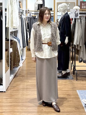 「GLOBAL WORK（グローバルワーク）のアイテム（ベスト）」を使った、きくさん（レディース・161cm）の秋コーディネート