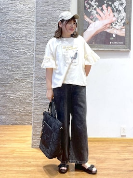 「GLOBAL WORK（グローバルワーク）のアイテム」を使った、きくさん（レディース・161cm）の夏コーディネート