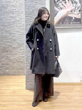 「リラックス」｜「アイテム（チェスターコート）」を使った、きくさん（レディース・161cm）の秋コーディネート
