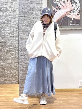 「GLOBAL WORK（グローバルワーク）のアイテム（帽子）」を使った、きくさん（レディース・161cm）の冬コーディネート