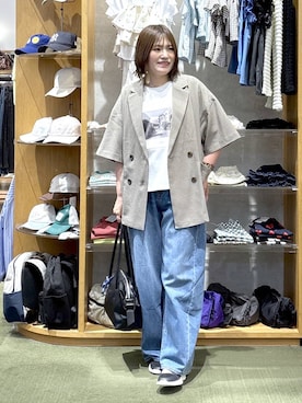 「GLOBAL WORK（グローバルワーク）のアイテム（ジャケット/アウター）」を使った、きくさん（レディース・161cm）の春コーディネート