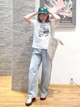 「アイテム（クラッチバッグ）」を使った、きくさん（レディース・161cm）の夏コーディネート