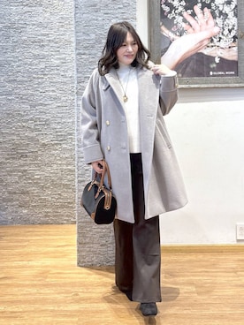 「リラックス」｜「アイテム（チェスターコート）」を使った、きくさん（レディース・161cm）の秋コーディネート