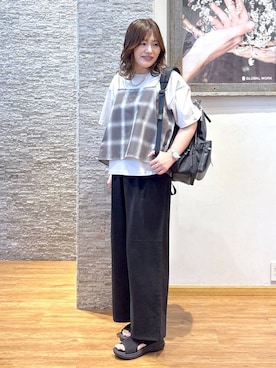 「GLOBAL WORK（グローバルワーク）のアイテム（キャミソール）」を使った、きくさん（レディース・161cm）の夏コーディネート