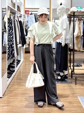 「アイテム（ヘアゴム）」を使った、きくさん（レディース・161cm）の夏コーディネート