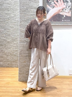 「アイテム（シュシュ）」を使った、きくさん（レディース・161cm）の秋コーディネート