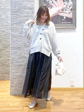 「アイテム（バレエシューズ）」を使った、きくさん（レディース・161cm）の春コーディネート