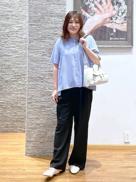 「アイテム（ローファー、ホワイト系）」を使った、きくさん（レディース・161cm）の夏コーディネート