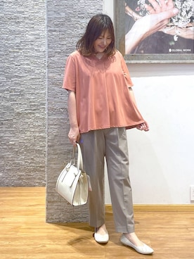 「ウツクシルエット_GLOBAL WORK」｜きくさん（レディース・161cm）の夏コーディネート