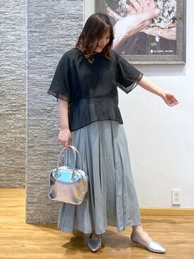 「アイテム（ボストンバッグ、グレー系）」を使った、きくさん（レディース・161cm）の春コーディネート