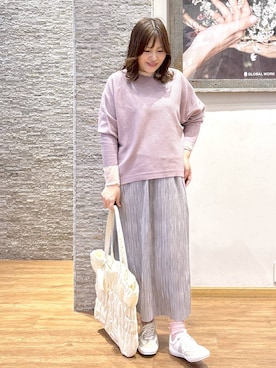 「GLOBAL WORK（グローバルワーク）の推しごとギャザートート/495802（トートバッグ）」を使った、きくさん（レディース・161cm）の秋コーディネート