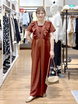 「アイテム（バレエシューズ、ブラウン系）」を使った、きくさん（レディース・161cm）の夏コーディネート