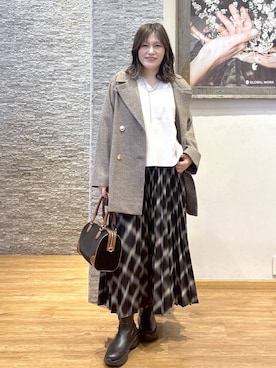 「リラックス」｜「アイテム（チェスターコート）」を使った、きくさん（レディース・161cm）の秋コーディネート