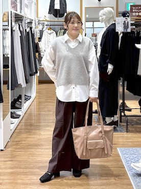 「アイテム（シュシュ）」を使った、きくさん（レディース・161cm）の秋コーディネート