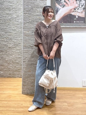 「GLOBAL WORK（グローバルワーク）のアイテム（バレエシューズ）」を使った、きくさん（レディース・161cm）の夏コーディネート