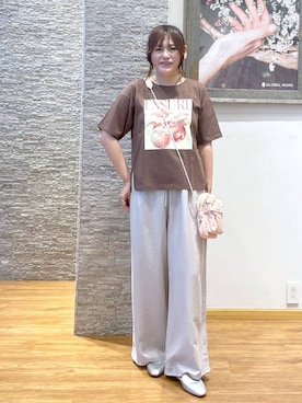 「GLOBAL WORK（グローバルワーク）のアイテム（バレッタ/ヘアクリップ）」を使った、きくさん（レディース・161cm）の夏コーディネート