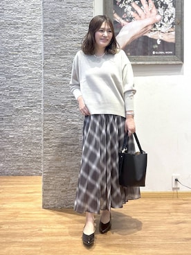 「アイテム（スウェット）」を使った、きくさん（レディース・161cm）の秋コーディネート