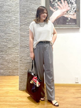 「アイテム（ストール/ショール）」を使った、きくさん（レディース・161cm）の夏コーディネート