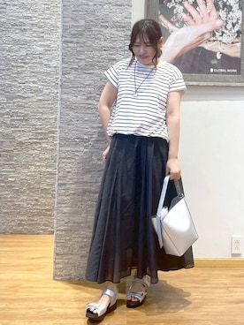 「アイテム（バレッタ/ヘアクリップ）」を使った、きくさん（レディース・161cm）の夏コーディネート
