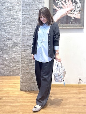 「GLOBAL WORK（グローバルワーク）のGOODデニムバギーパンツ/498388（デニムパンツ）」を使った、きくさん（レディース・161cm）の秋コーディネート