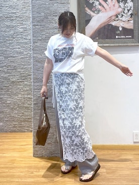 「アイテム（シュシュ）」を使った、きくさん（レディース・161cm）の夏コーディネート