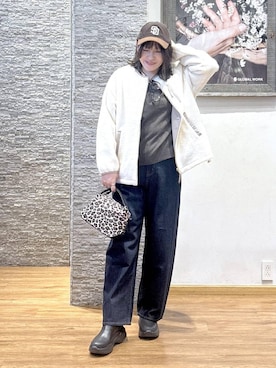 「GLOBAL WORK（グローバルワーク）のアイテム（ブルゾン）」を使った、きくさん（レディース・161cm）の冬コーディネート