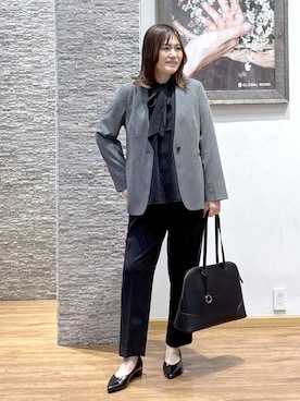 「GLOBAL WORK（グローバルワーク）のアイテム（セットアップ）」を使った、きくさん（レディース・161cm）の冬コーディネート