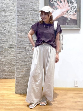 「GLOBAL WORK（グローバルワーク）のアイテム（帽子）」を使った、きくさん（レディース・161cm）の夏コーディネート