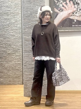 「GLOBAL WORK（グローバルワーク）のアイテム（ネックレス）」を使った、きくさん（レディース・161cm）の冬コーディネート