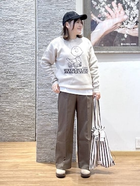 「GLOBAL WORK（グローバルワーク）のアイテム（帽子）」を使った、きくさん（レディース・161cm）の冬コーディネート