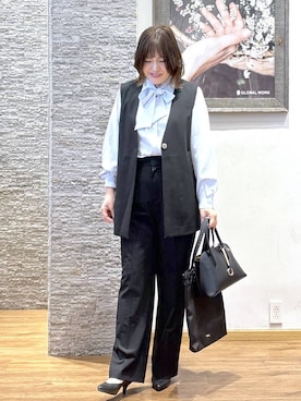 「GLOBAL WORK（グローバルワーク）のアイテム（その他アウター）」を使った、きくさん（レディース・161cm）の冬コーディネート