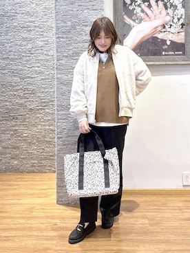 「GLOBAL WORK（グローバルワーク）のアイテム（ブルゾン）」を使った、きくさん（レディース・161cm）の秋コーディネート