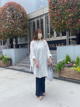 「mystic（ミスティック）のセンターステッチフレアデニム（デニムパンツ）」を使った、sakuraさん（レディース・163cm）の春コーディネート