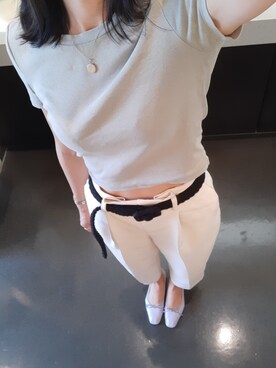 「アイテム（バレエシューズ、パープル系）」を使った、Aykさん（レディース・168cm）の秋コーディネート