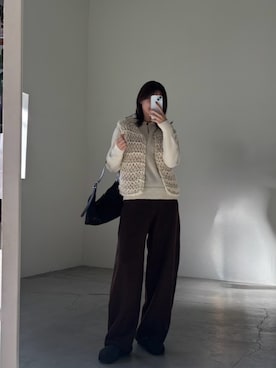 「select MOCA（セレクトモカ）のフェイクスエードワンショルダーバッグ（ショルダーバッグ）」を使った、maki012さん（レディース・161cm）の秋コーディネート