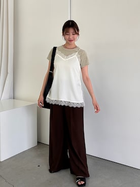 「select MOCA（セレクトモカ）のアイテム（トップス）」を使った、maki012さん（レディース・161cm）の春コーディネート