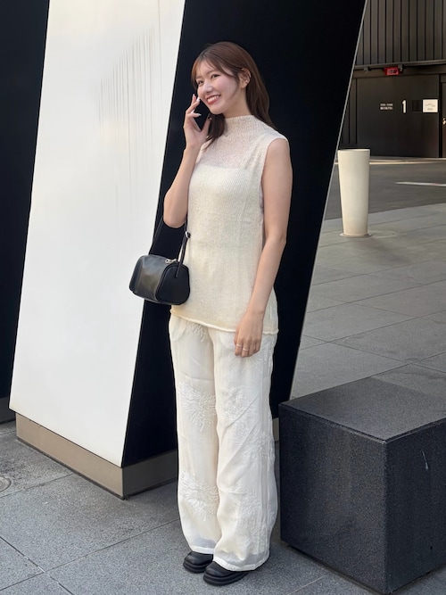 Theory 20aw モックネック異素材ノースリーブトップス 6月上旬販売予定】サマーニットノースリーブハイネックトップス