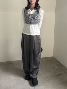 「select MOCA（セレクトモカ）のアイテム（パンツ）」を使った、maki012さん（レディース・161cm）の秋コーディネート