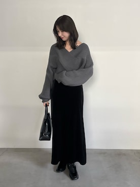 「ワントーンコーデ」｜maki012さん（レディース・161cm）の冬コーディネート