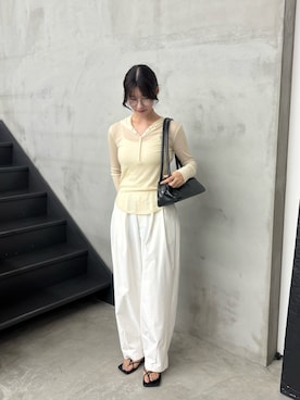 「select MOCA by son（セレクトモカバイソン）のアイテム（その他パンツ）」を使った、maki012さん（レディース・161cm）の夏コーディネート