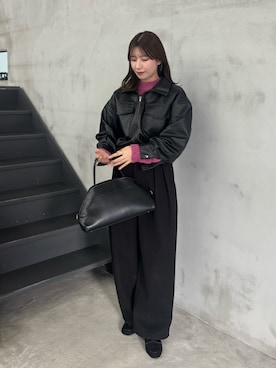 「select MOCA（セレクトモカ）のアイテム（パンツ）」を使った、maki012さん（レディース・161cm）の冬コーディネート